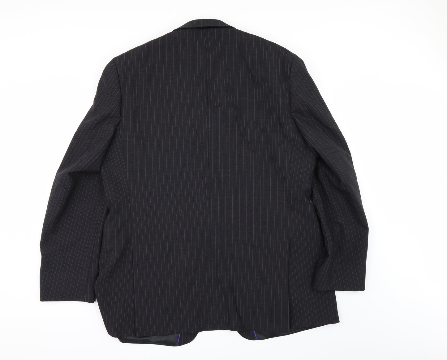 Preworn Mens Grey Striped  Jacket Suit Jacket Size 46