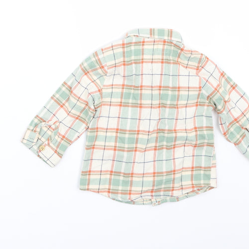Zara Boys Beige Check  Basic Button-Up Size 9-12 Months