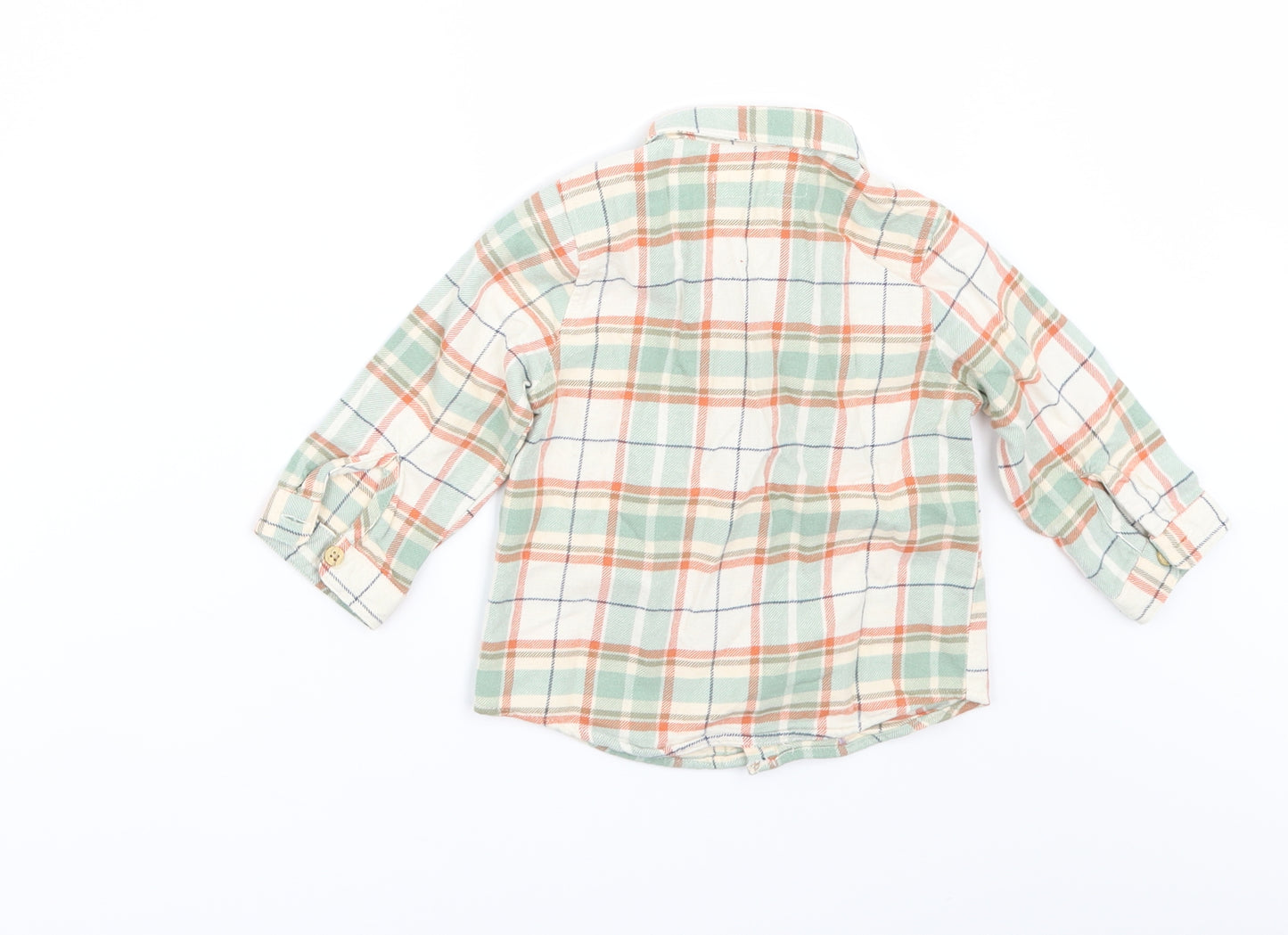 Zara Boys Beige Check  Basic Button-Up Size 9-12 Months
