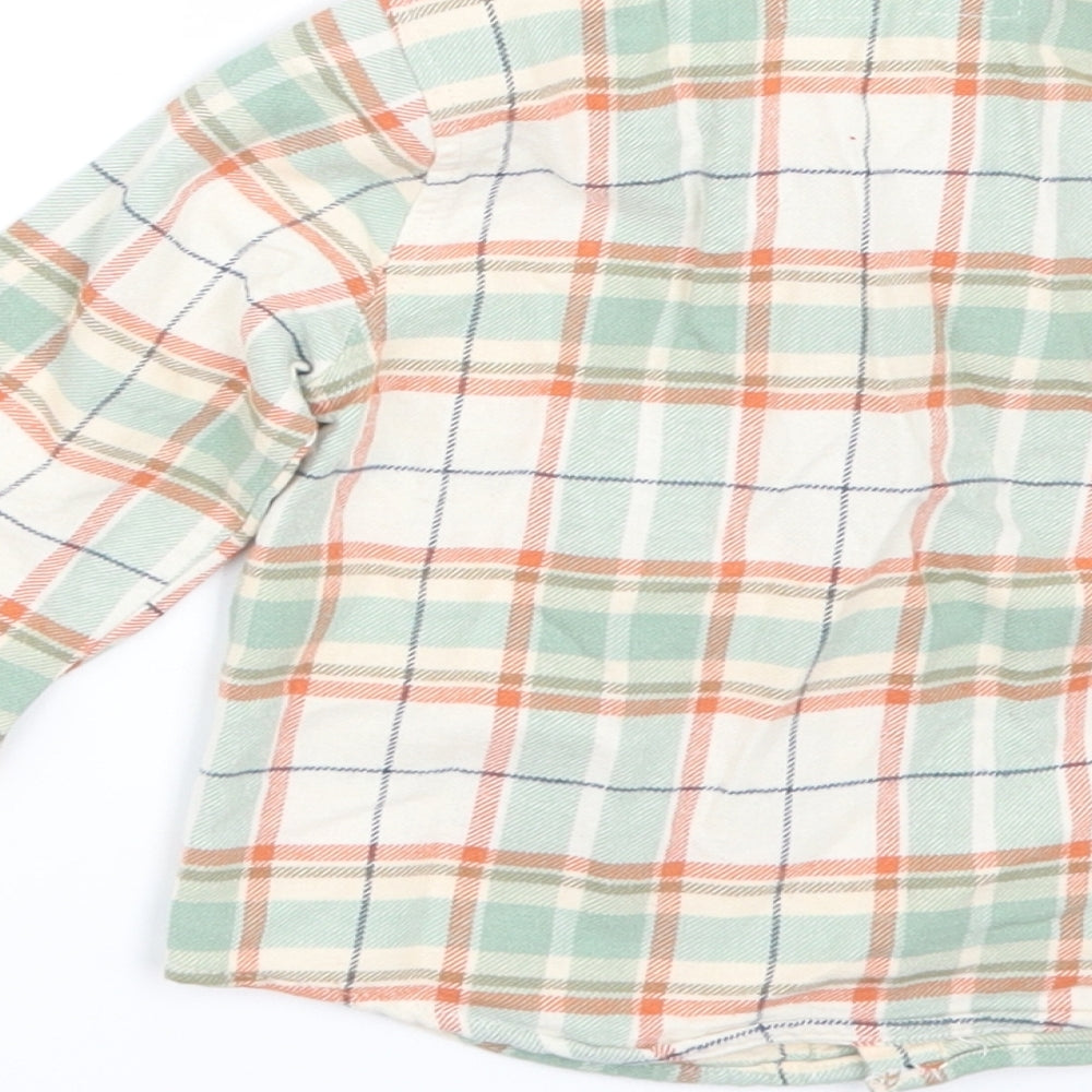 Zara Boys Beige Check  Basic Button-Up Size 9-12 Months