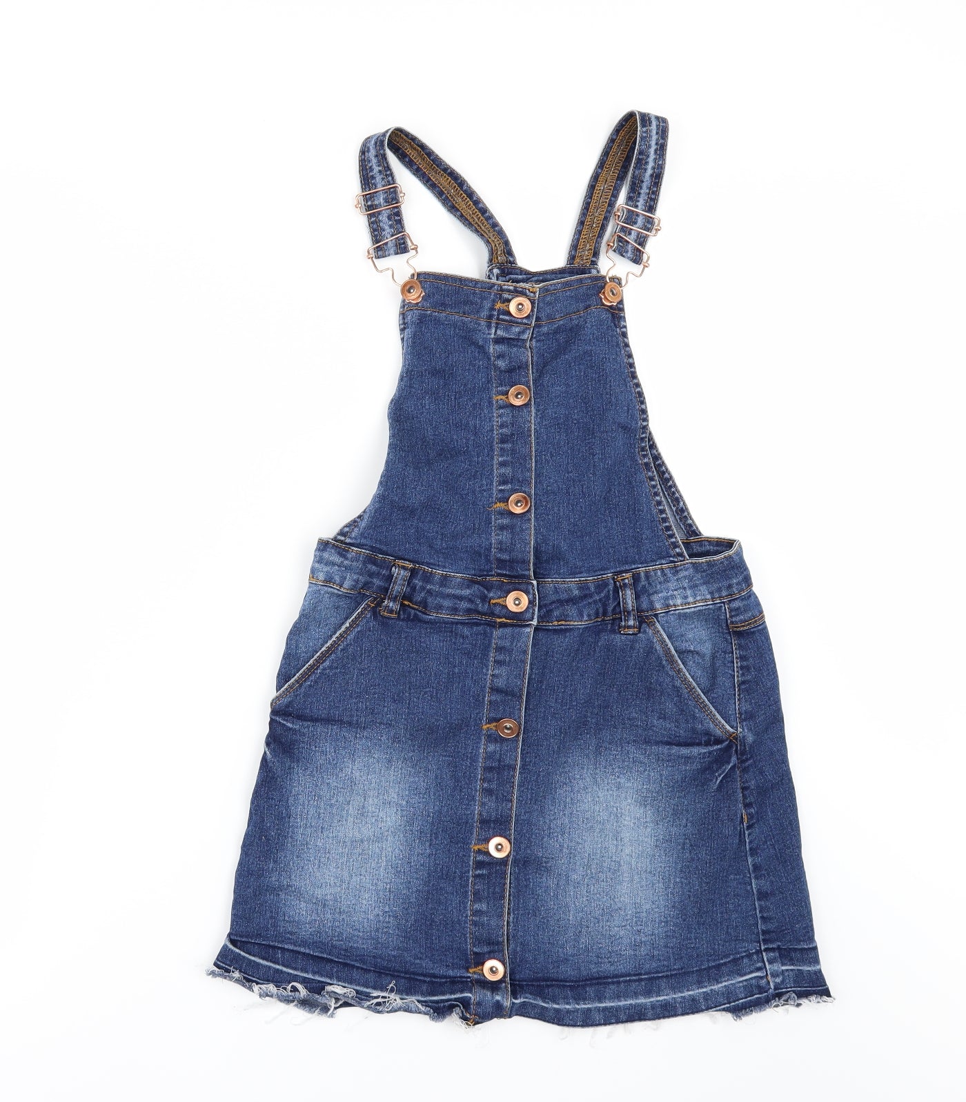 Miss Evie Girls Blue   Pinafore/Dungaree Dress  Size 9-10 Years