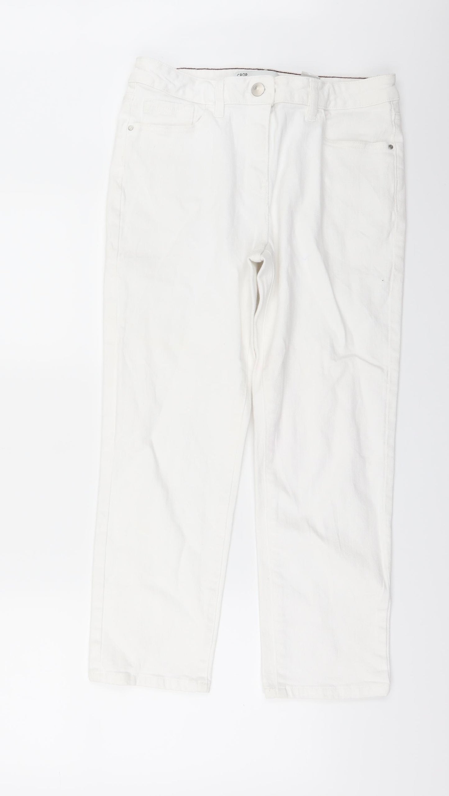 NEXT Womens White  Denim Cropped Jeans Size 12 L24 in
