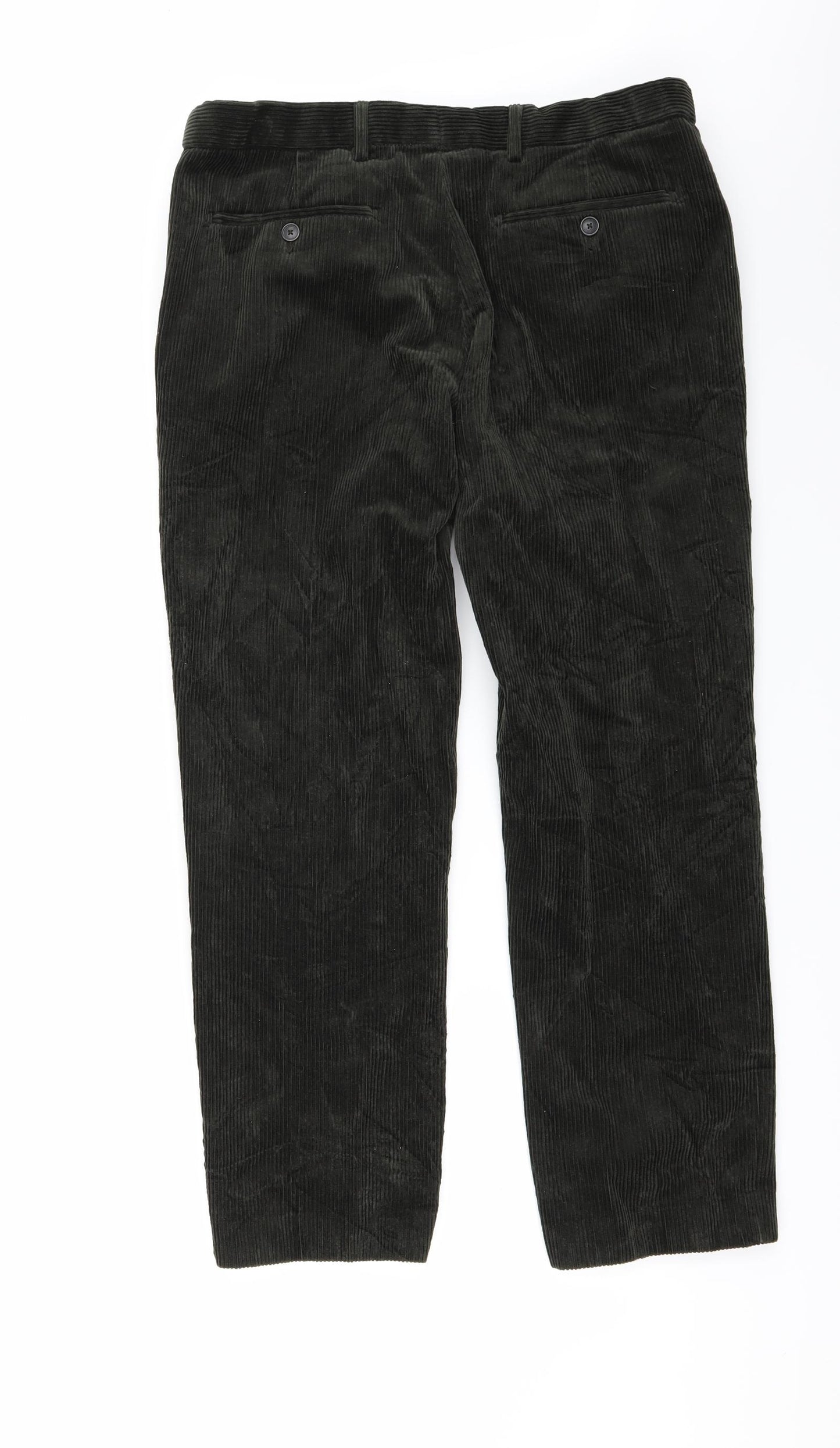 Marks and Spencer Mens Green  Corduroy Straight Jeans Size 34 L29 in