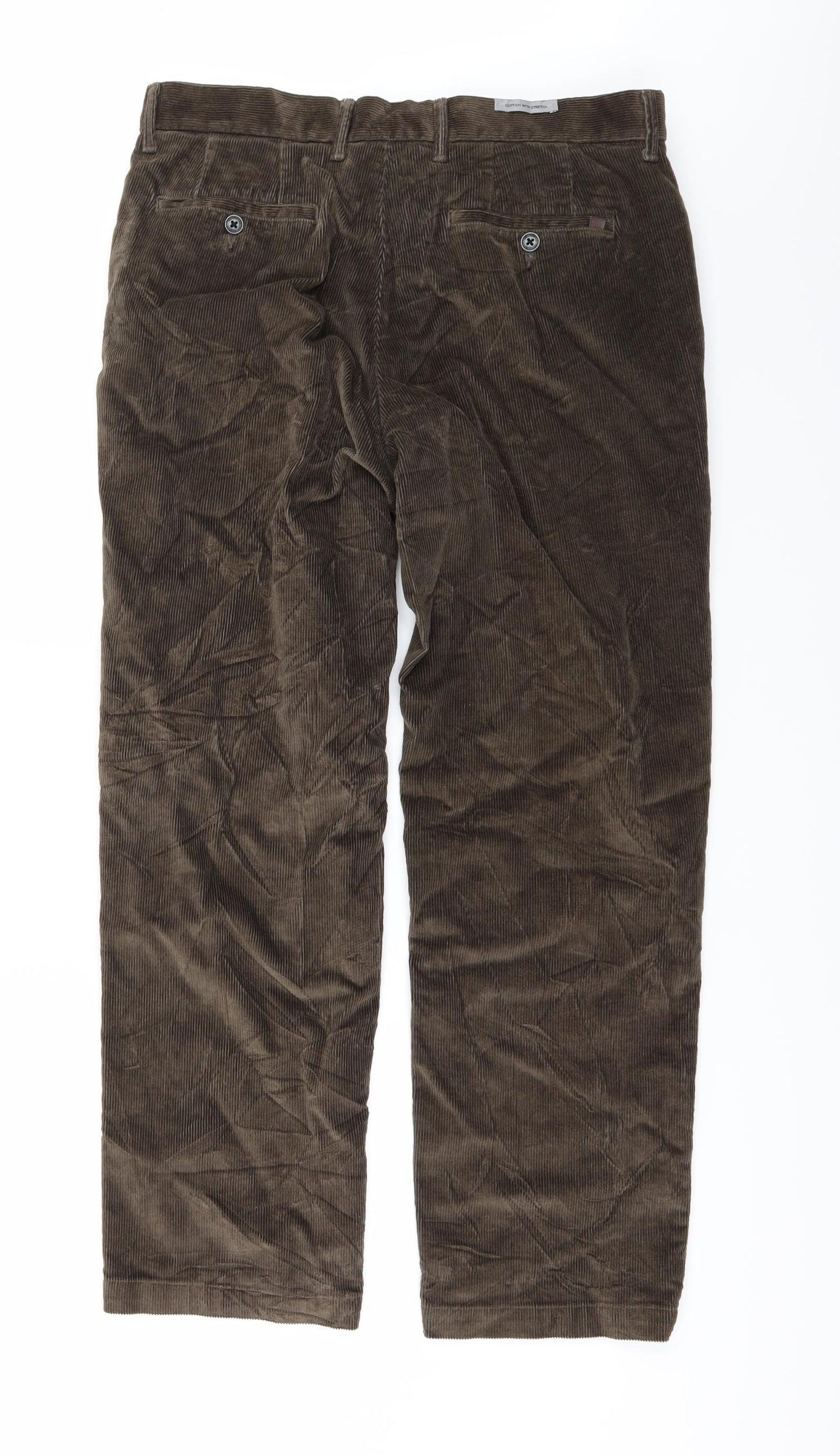 Marks and Spencer Mens Brown  Corduroy Straight Jeans Size 34 L29 in