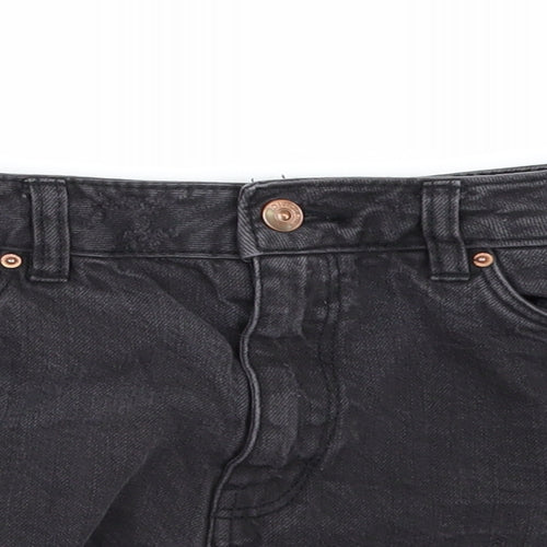 H&M Womens Black  Denim Hot Pants Shorts Size 14