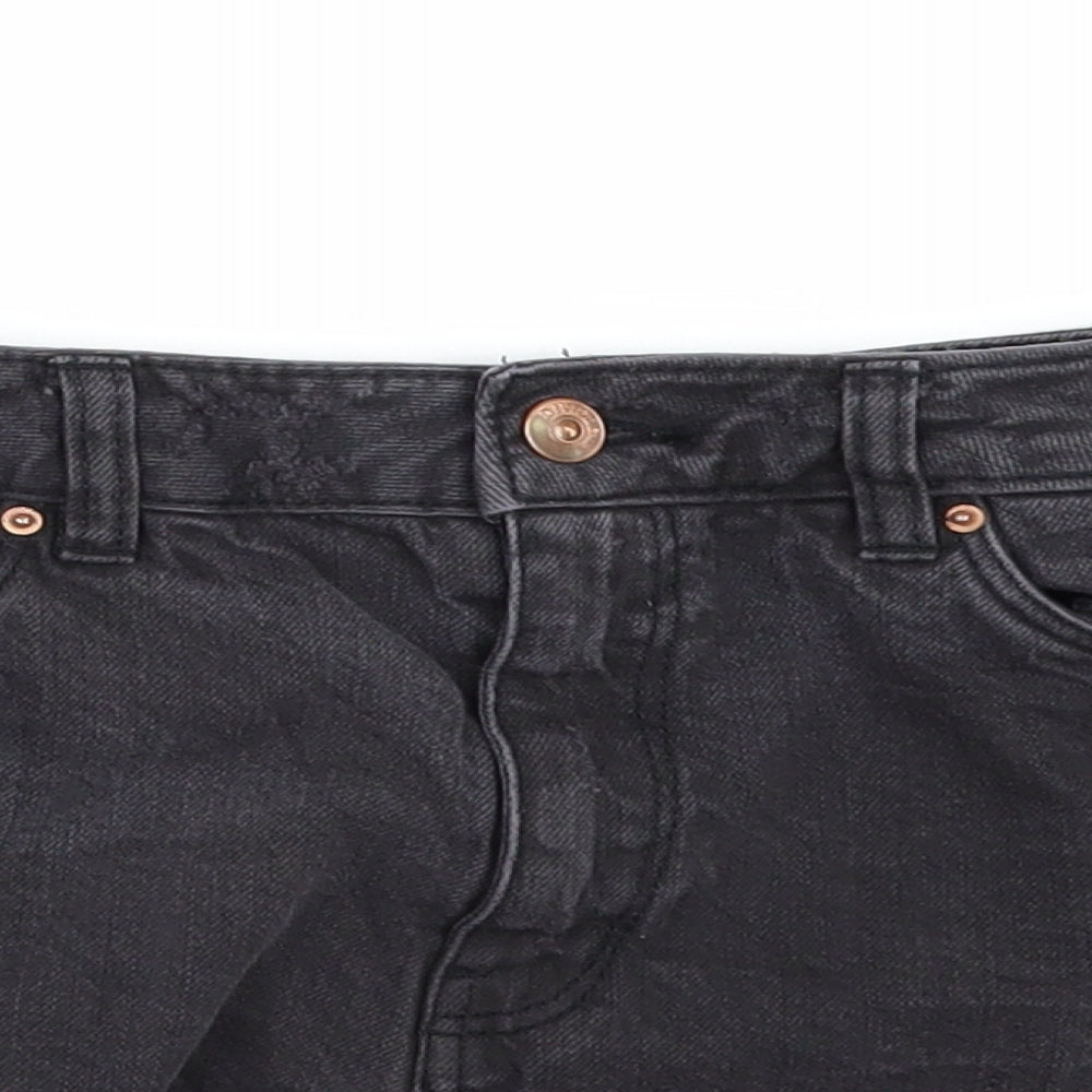 H&M Womens Black  Denim Hot Pants Shorts Size 14