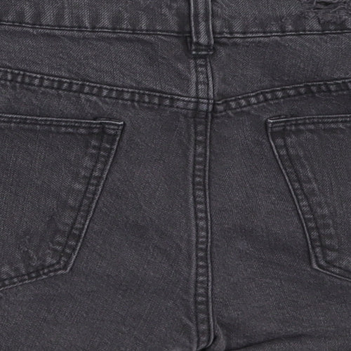 H&M Womens Black  Denim Hot Pants Shorts Size 14