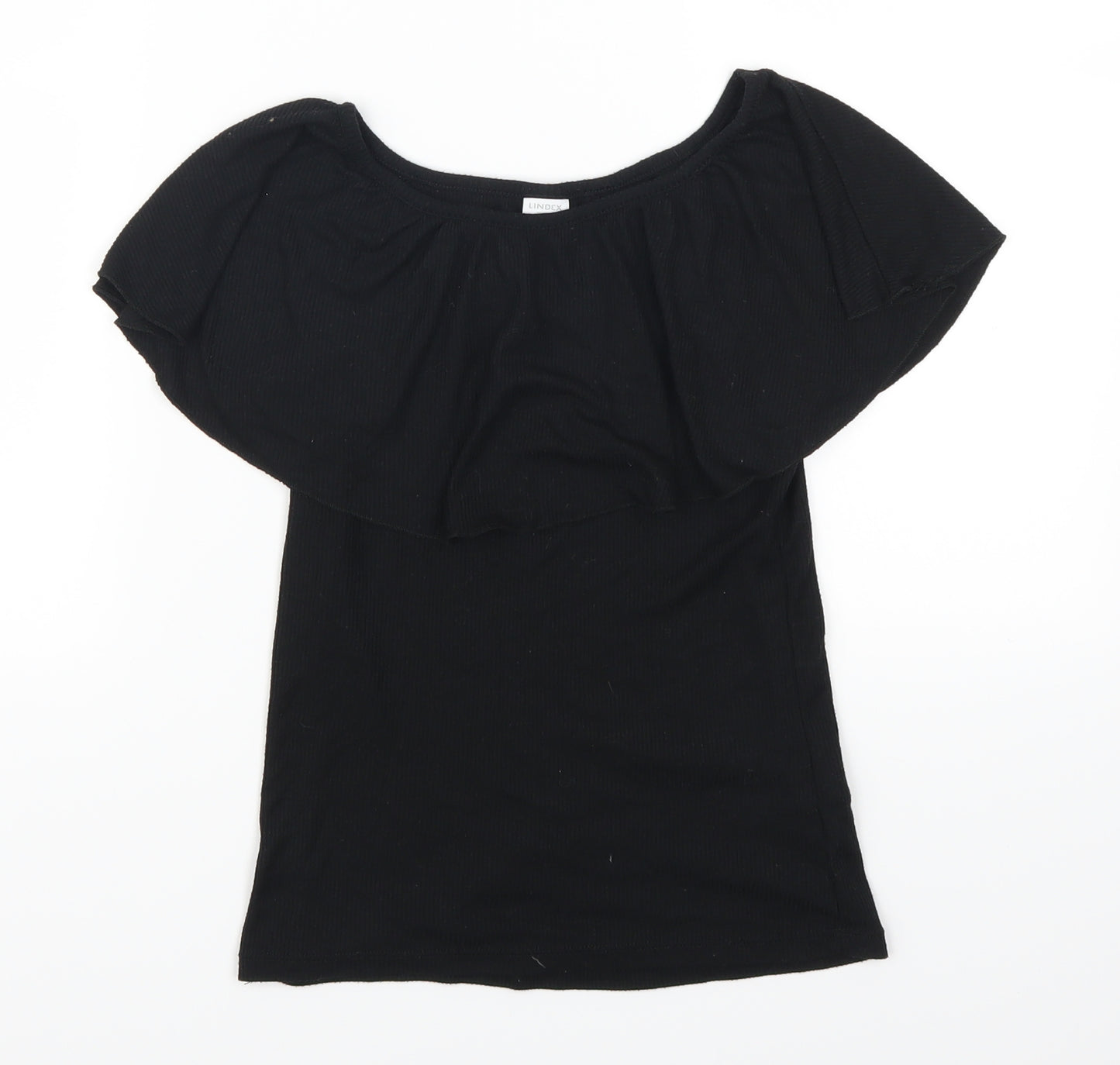 Lindex Girls Black   Basic T-Shirt Size 9-10 Years
