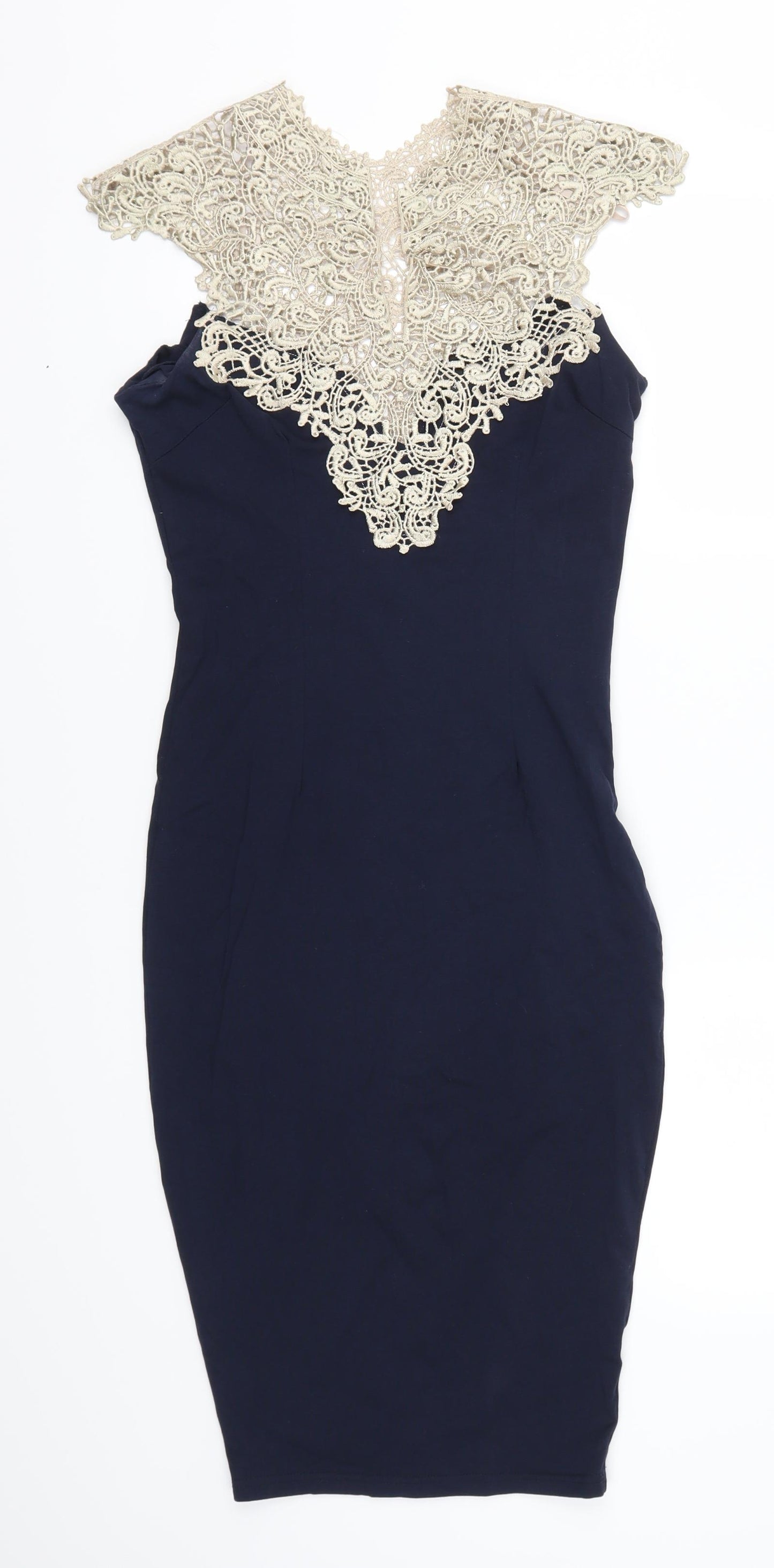 AX Paris Womens Blue  Lace Bodycon  Size 10