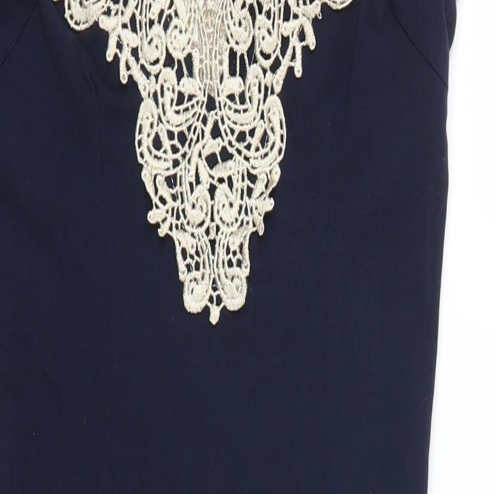 AX Paris Womens Blue  Lace Bodycon  Size 10