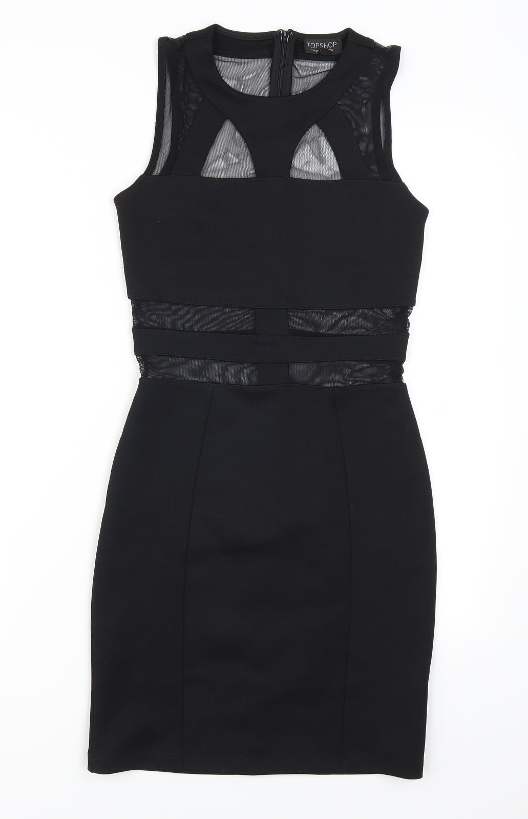 Topshop Womens Black Geometric  Mini  Size 6  - Mesh Cut Out