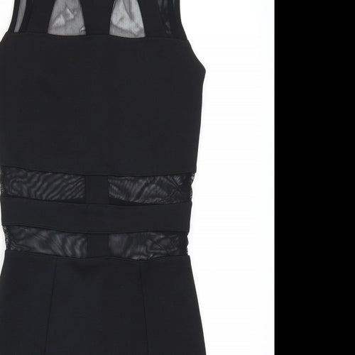 Topshop Womens Black Geometric  Mini  Size 6  - Mesh Cut Out