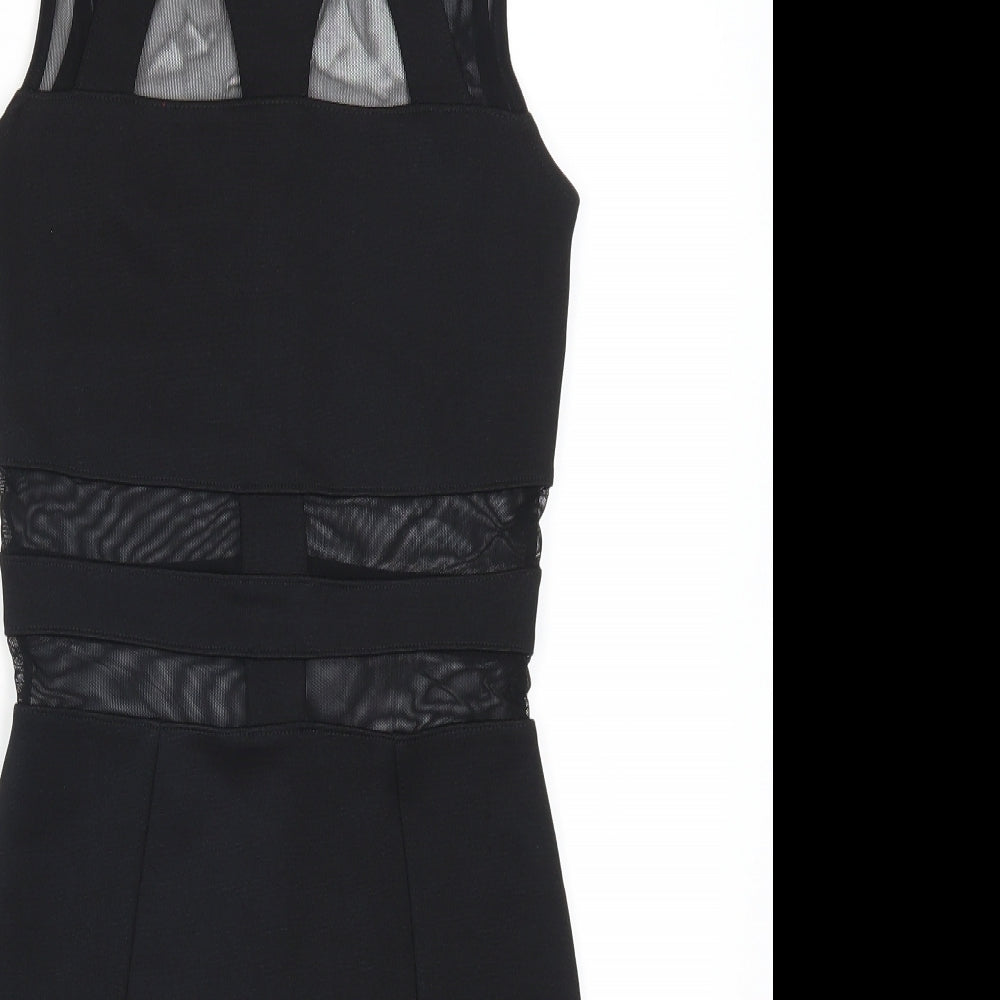 Topshop Womens Black Geometric  Mini  Size 6  - Mesh Cut Out