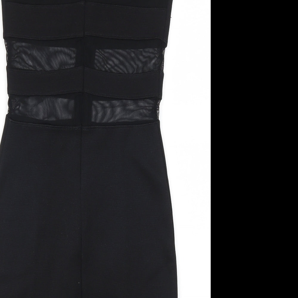 Topshop Womens Black Geometric  Mini  Size 6  - Mesh Cut Out