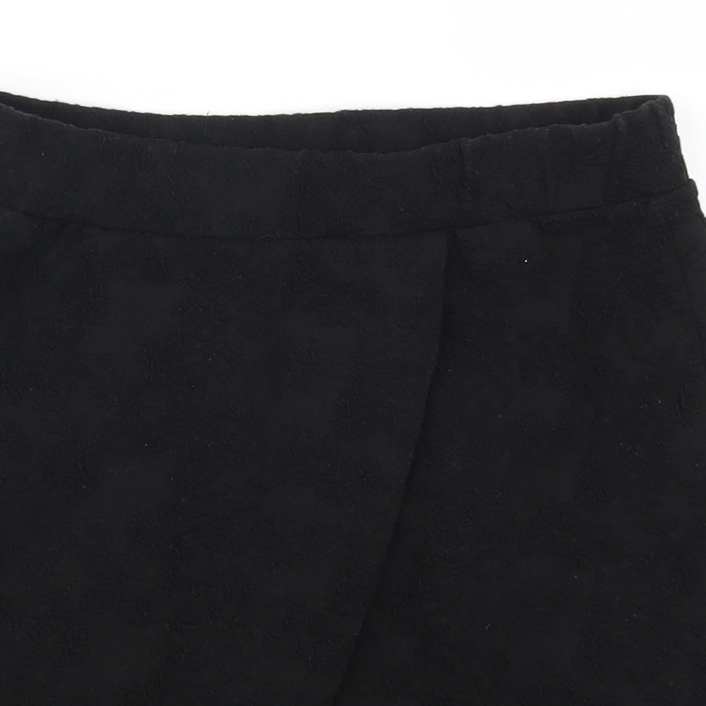Topshop Womens Black Floral  Mini Skirt Size 10