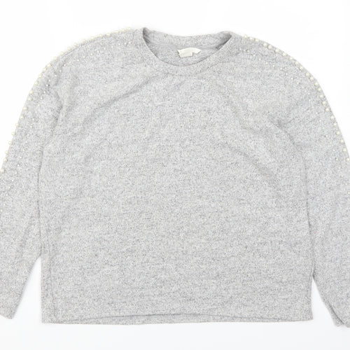 H&M Womens Grey   Pullover Sweatshirt Size M