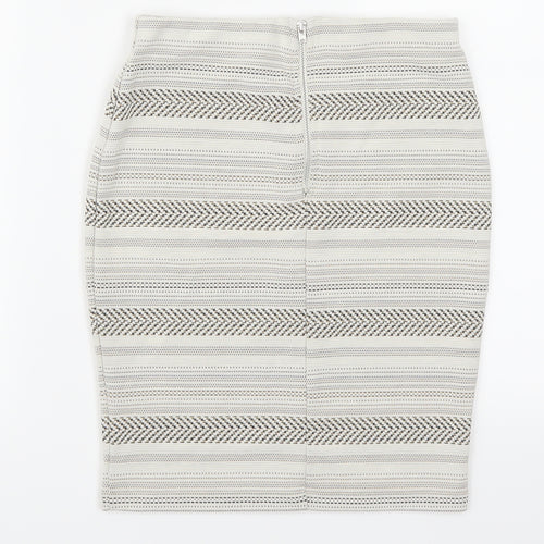 Miss Selfridge Womens Beige Striped  Straight & Pencil Skirt Size 4