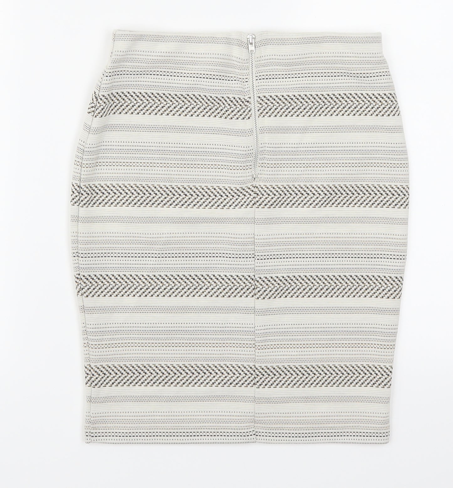 Miss Selfridge Womens Beige Striped  Straight & Pencil Skirt Size 4