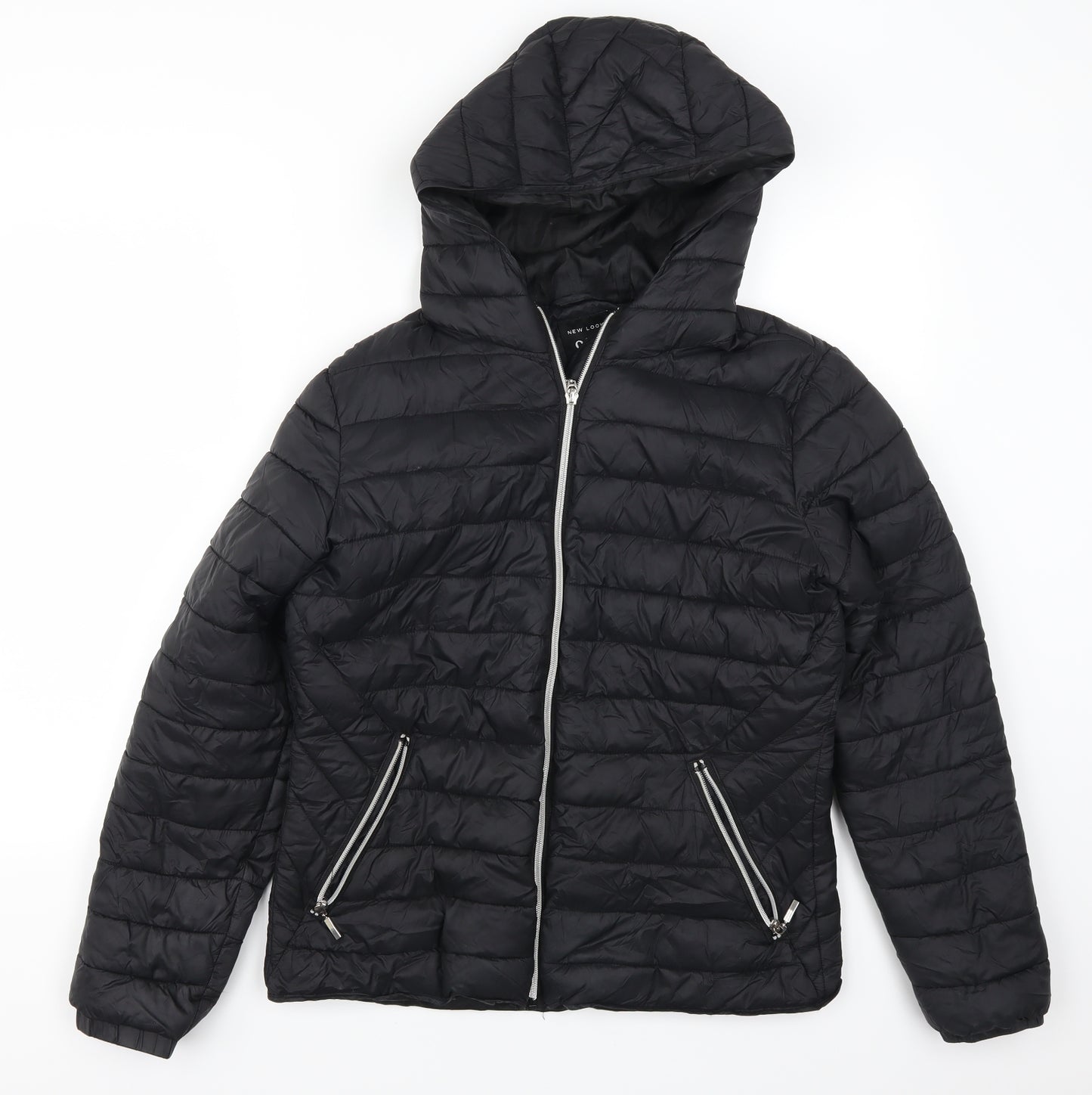 New Look Girls Black   Quilted Coat Size 14-15 Years