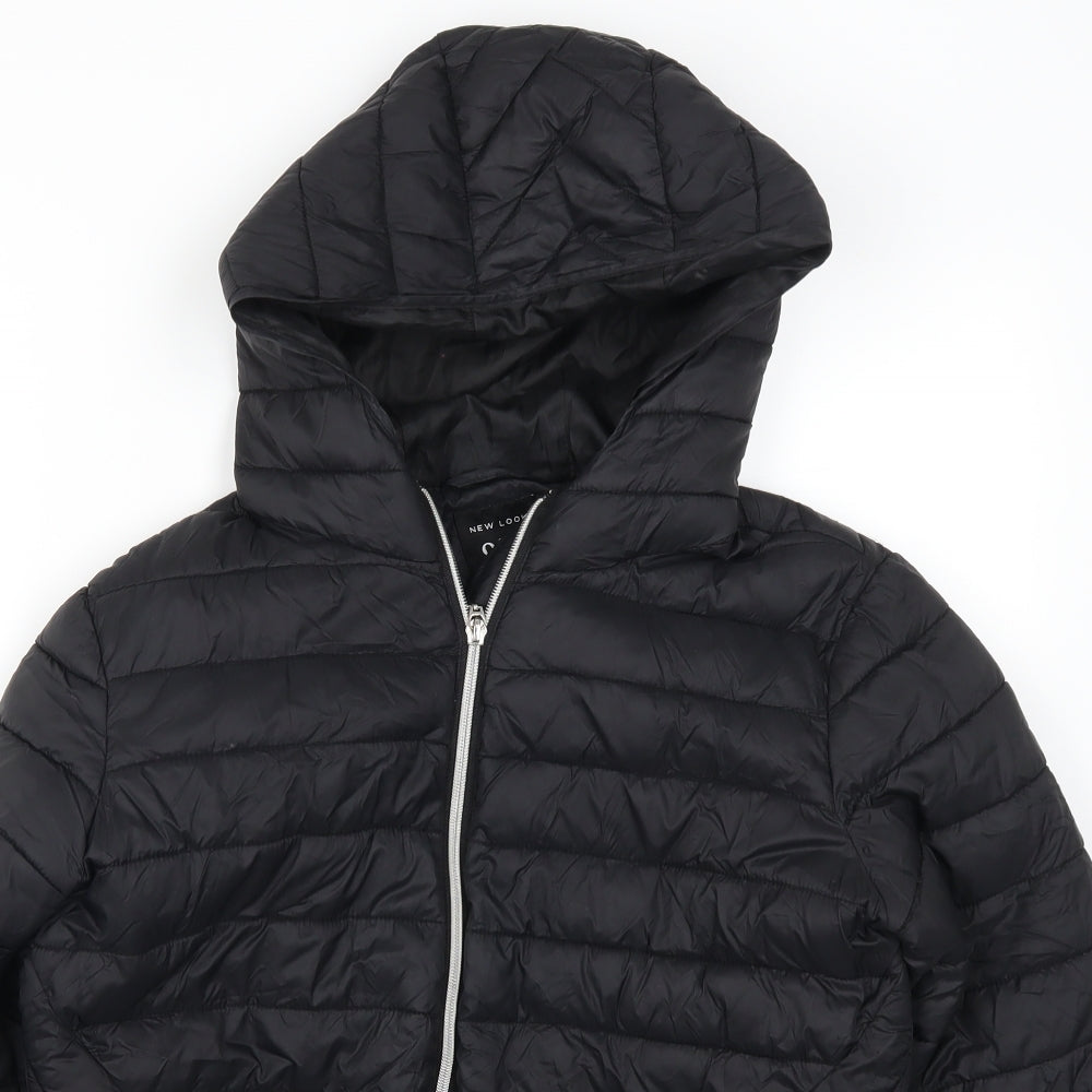 New Look Girls Black   Quilted Coat Size 14-15 Years
