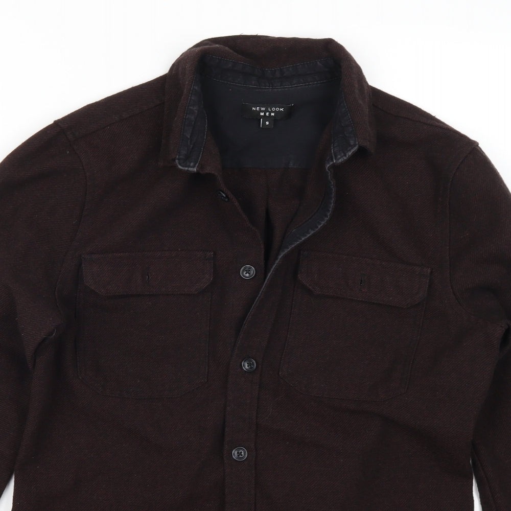 New Look Mens Brown    Button-Up Size S
