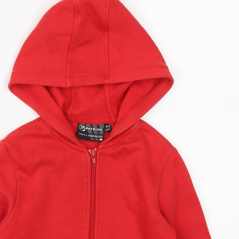 Patrick Boys Red   Full Zip Hoodie Size 4-5 Years