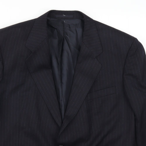 Marks and Spencer Mens Blue Striped  Jacket Suit Jacket Size 44