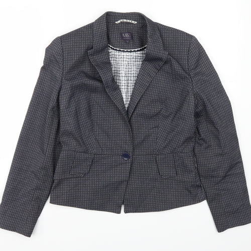 Marks and Spencer Womens Blue Polka Dot  Jacket Suit Jacket Size 12