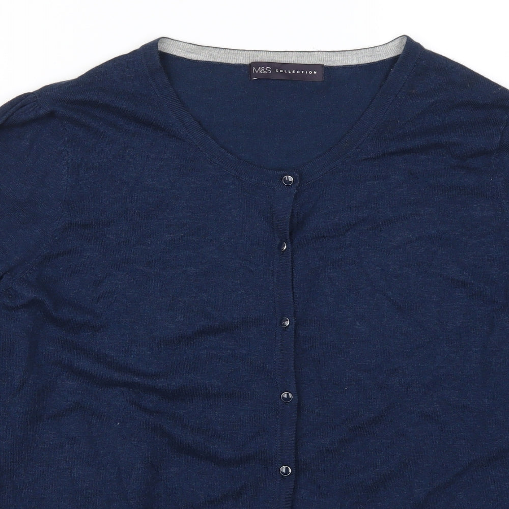 Marks and Spencer Womens Blue   Cardigan Jumper Size 16