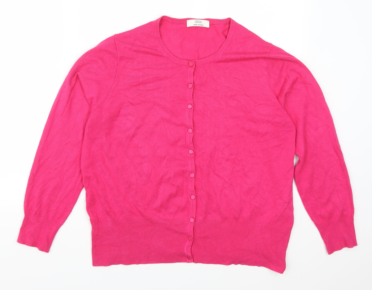 Marks and Spencer Womens Pink   Cardigan Jumper Size 18