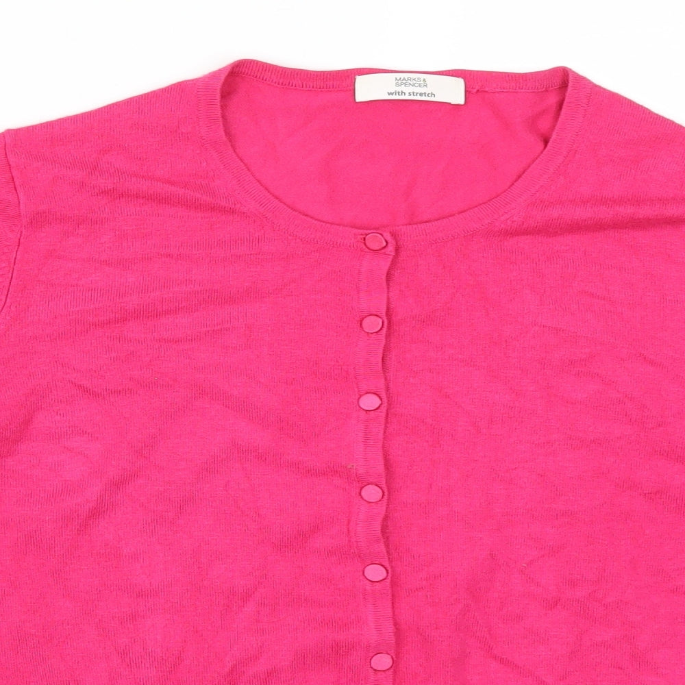 Marks and Spencer Womens Pink   Cardigan Jumper Size 18