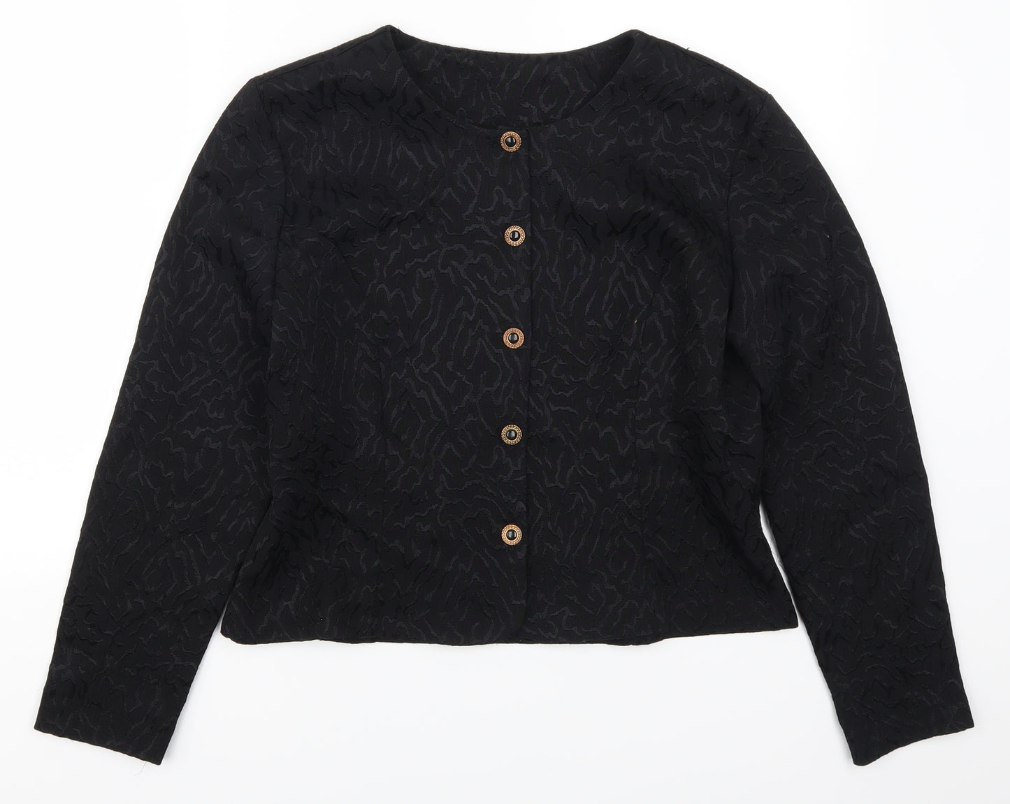 Preworn Womens Black Geometric  Jacket  Size 10