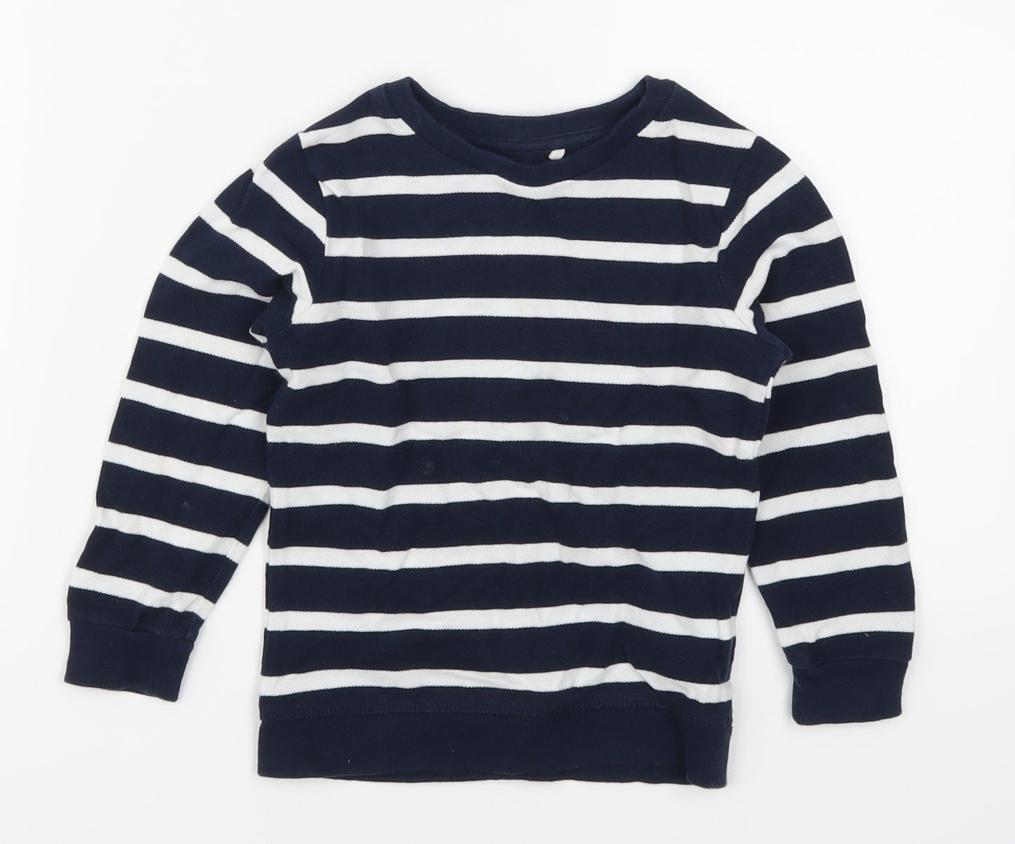 Marks and Spencer Boys Blue Striped  Pullover Jumper Size 2-3 Years