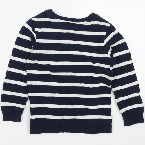 Marks and Spencer Boys Blue Striped  Pullover Jumper Size 2-3 Years