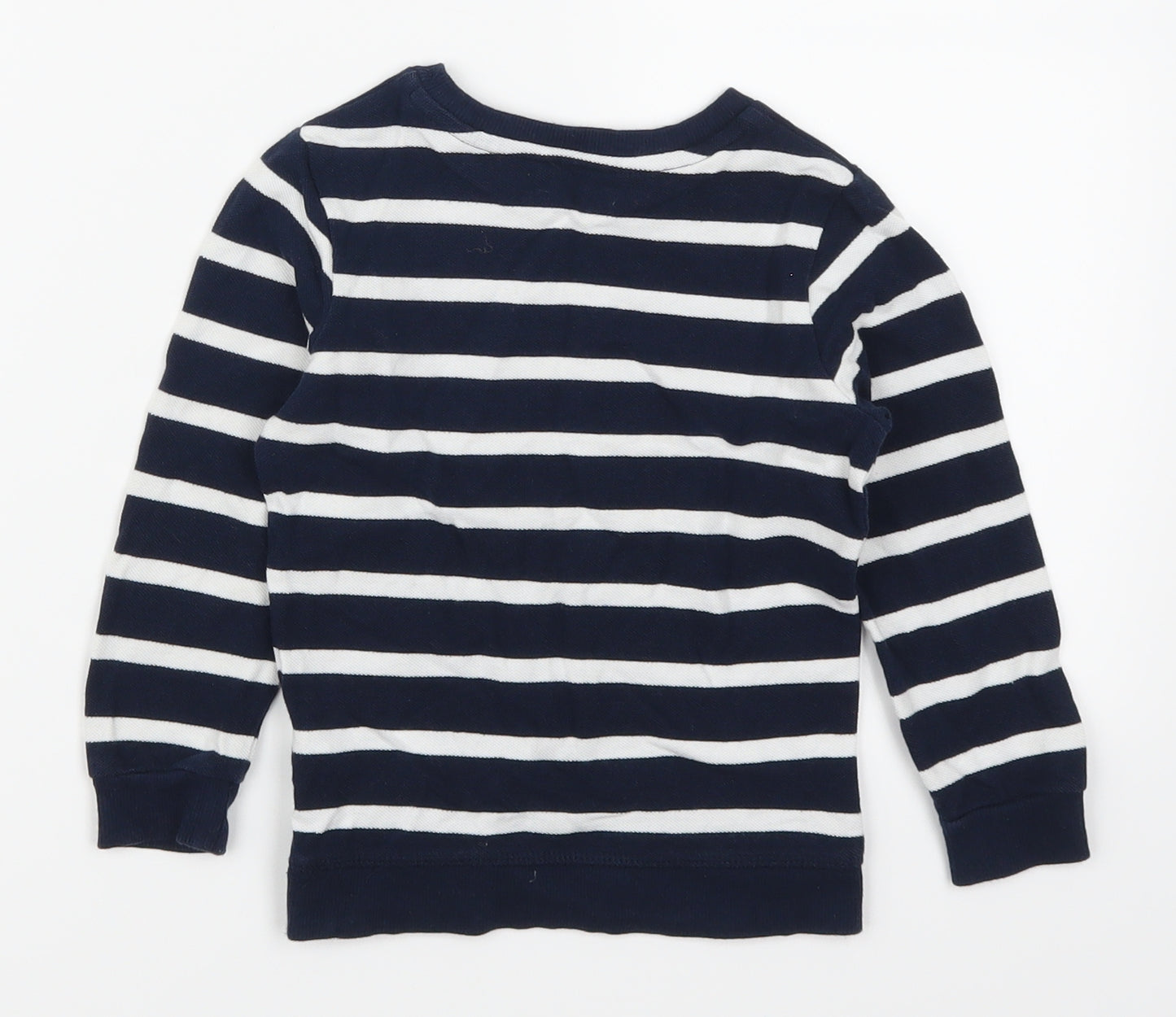 Marks and Spencer Boys Blue Striped  Pullover Jumper Size 2-3 Years