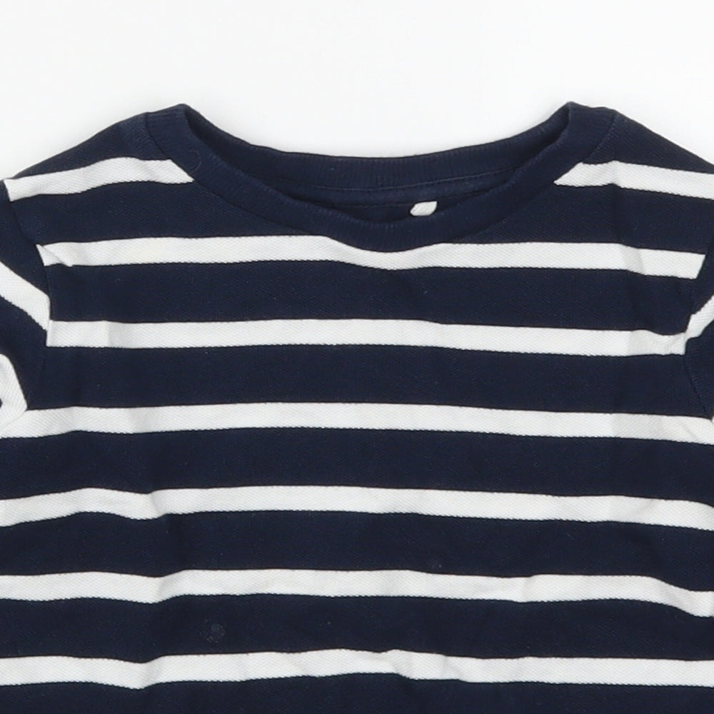 Marks and Spencer Boys Blue Striped  Pullover Jumper Size 2-3 Years