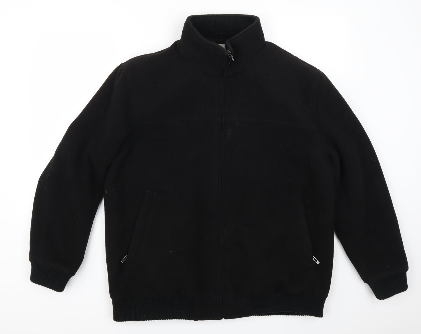 Greenwoods Mens Black   Overcoat Coat Size M