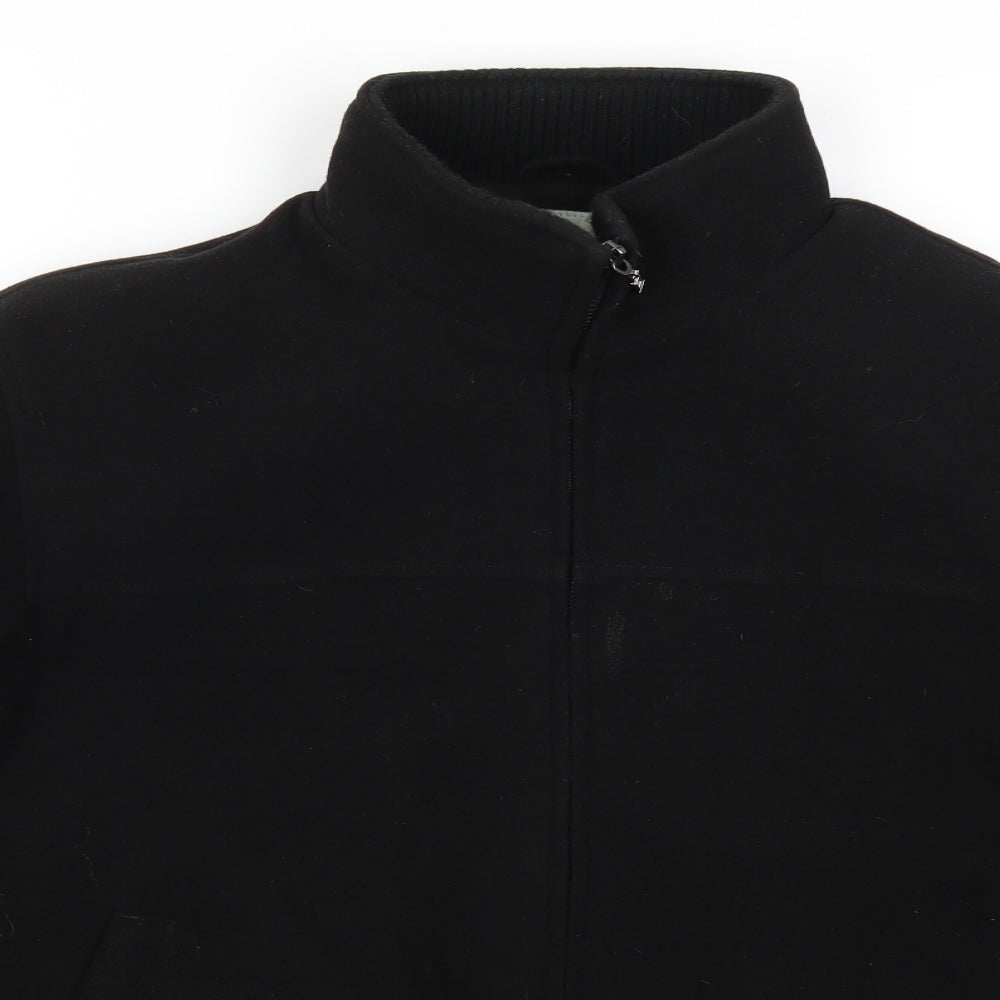 Greenwoods Mens Black   Overcoat Coat Size M
