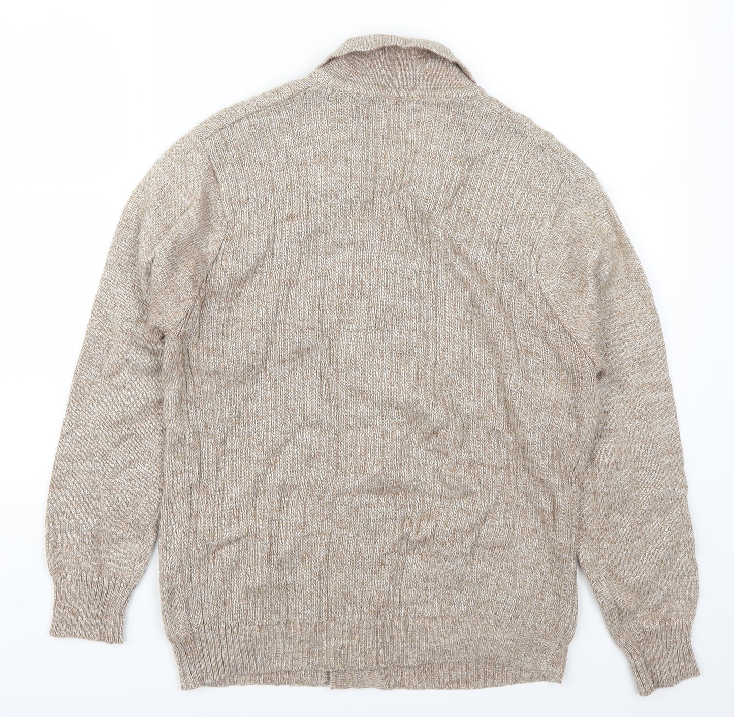 Maytex Mens Beige   Cardigan Jumper Size S