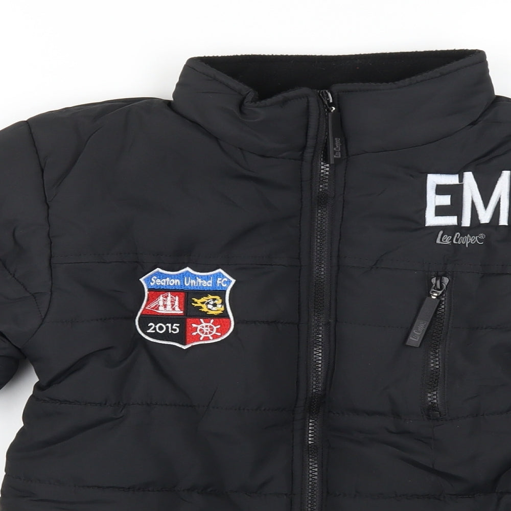 Lee Cooper Boys Black   Basic Coat Coat Size 9-10 Years  - Seaton United
