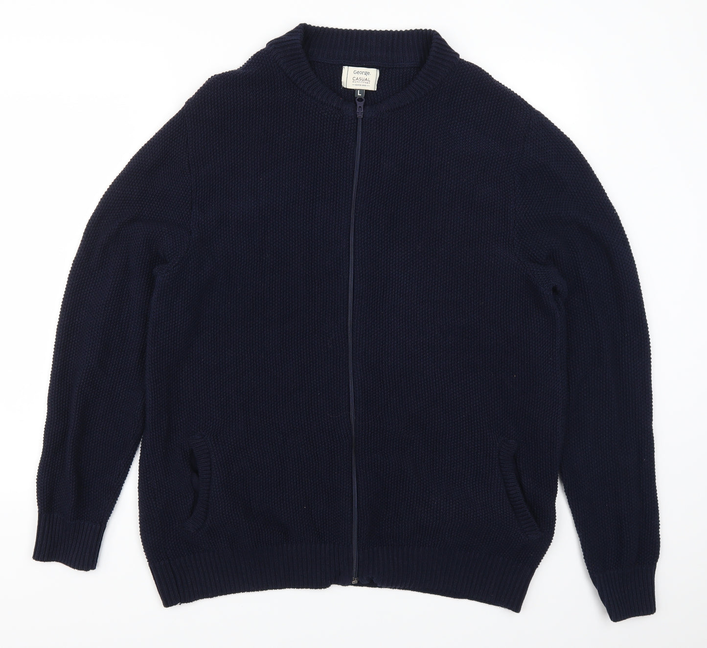 George Mens Blue   Cardigan Jumper Size L