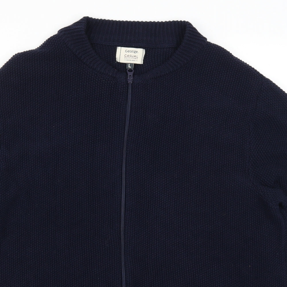 George Mens Blue   Cardigan Jumper Size L