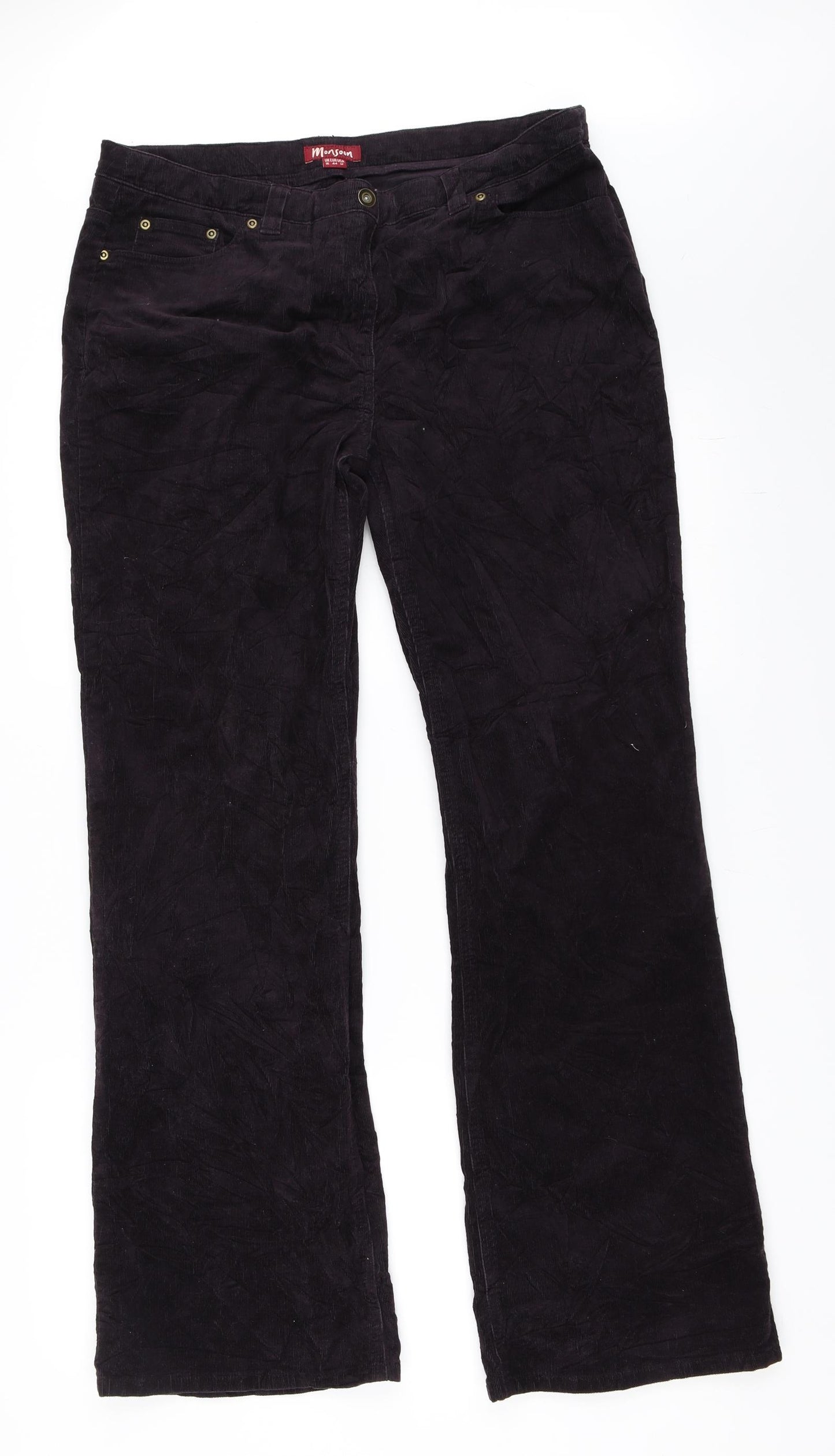 Monsoon Womens Purple  Corduroy Bootcut Jeans Size 16 L31 in