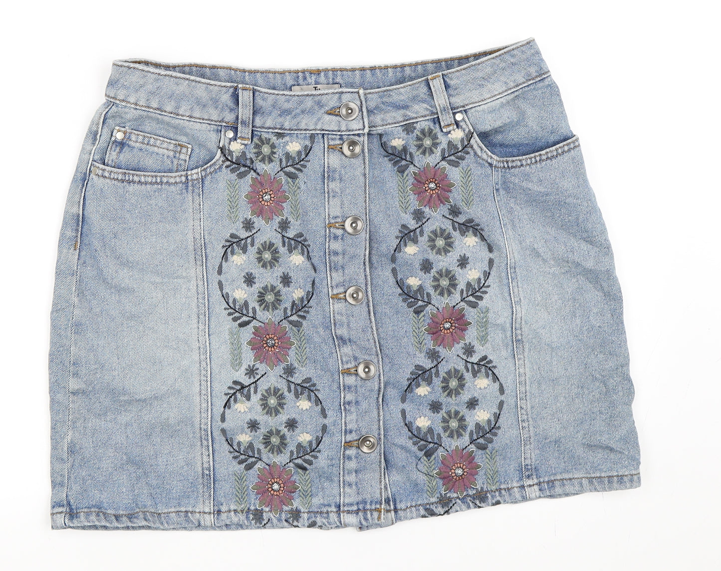 TU Womens Blue  Denim A-Line Skirt Size 14