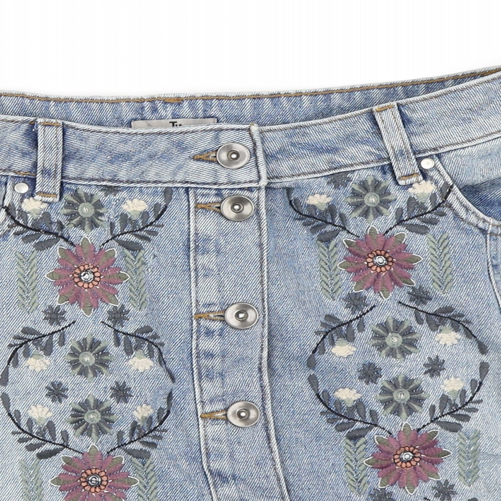 TU Womens Blue  Denim A-Line Skirt Size 14