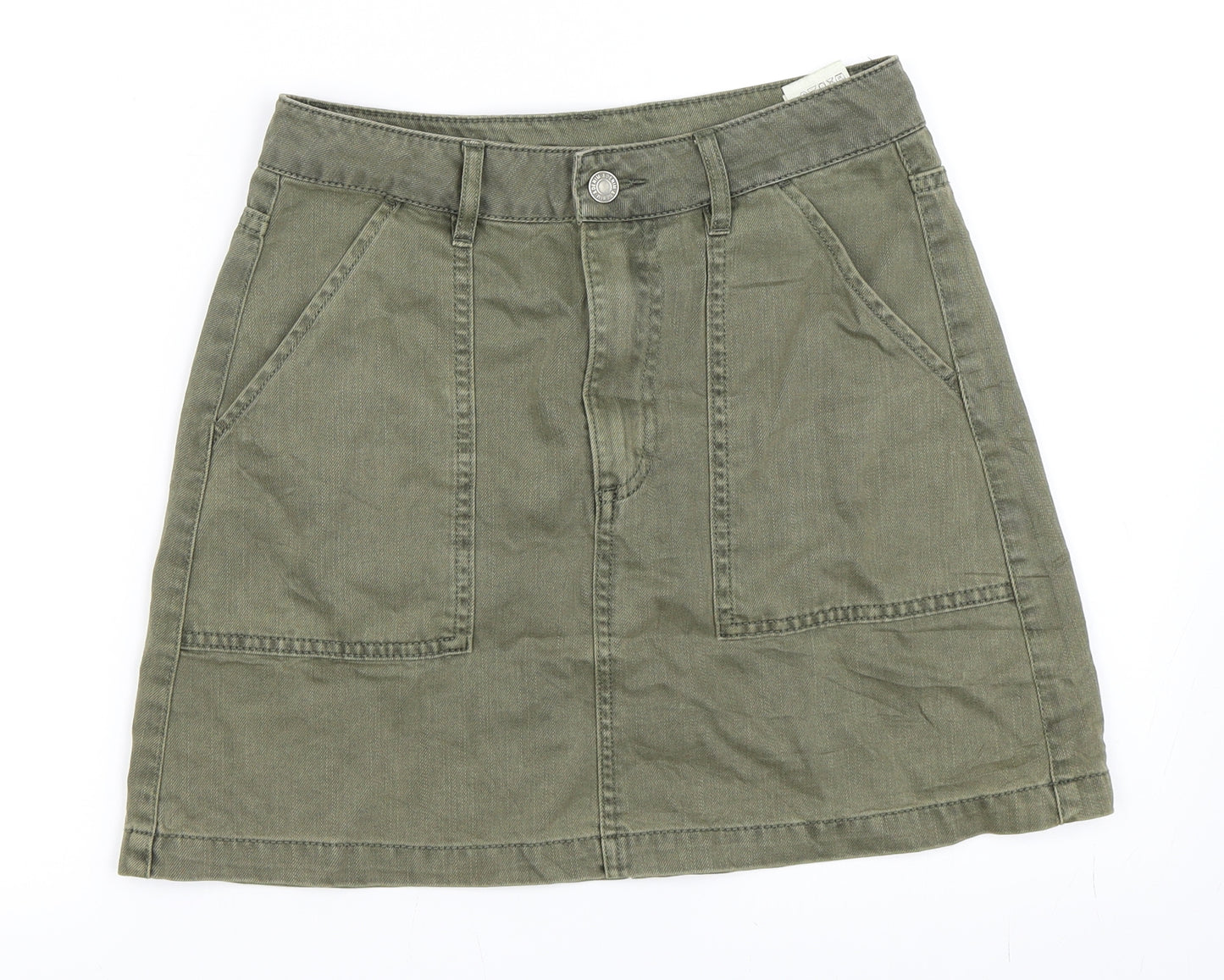 H&M Womens Green   A-Line Skirt Size 8