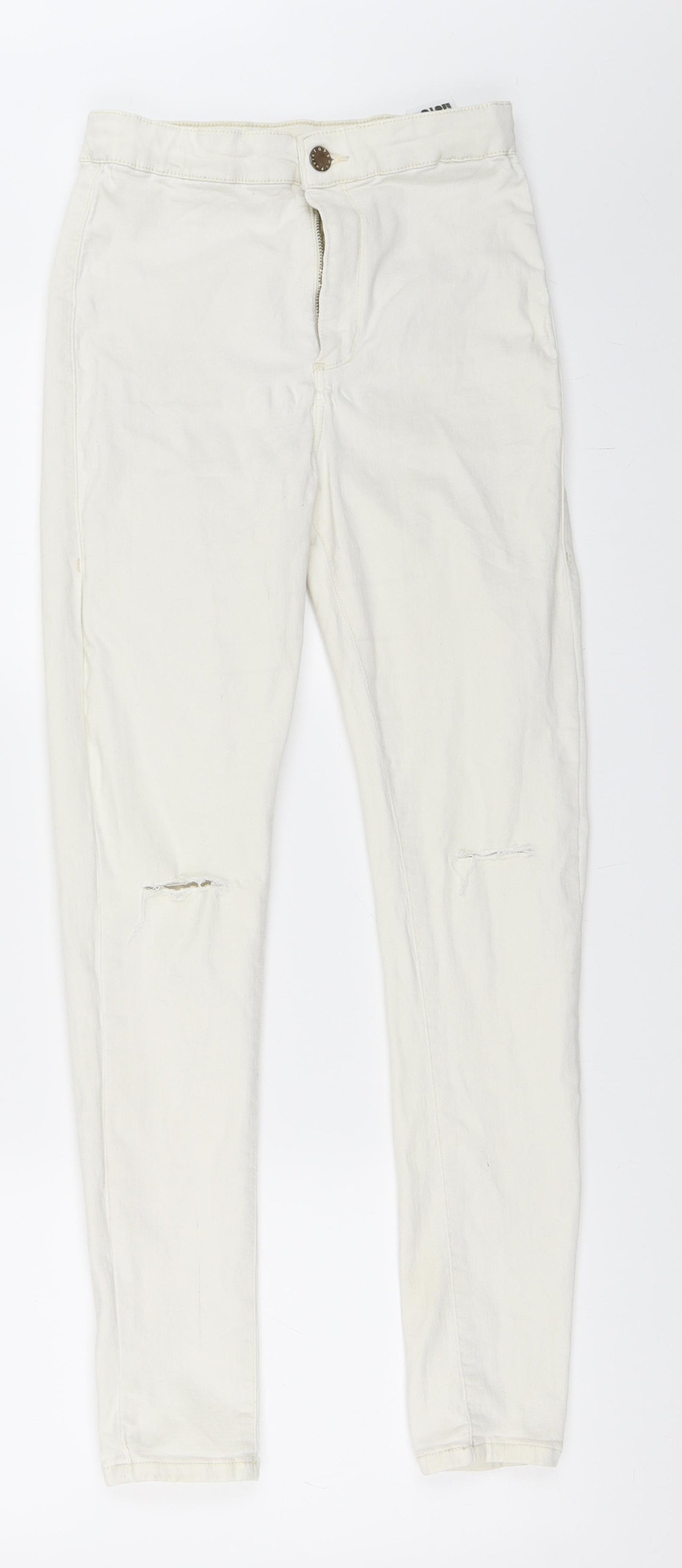 Topshop Womens White  Denim Skinny Jeans Size 28 in L30 in