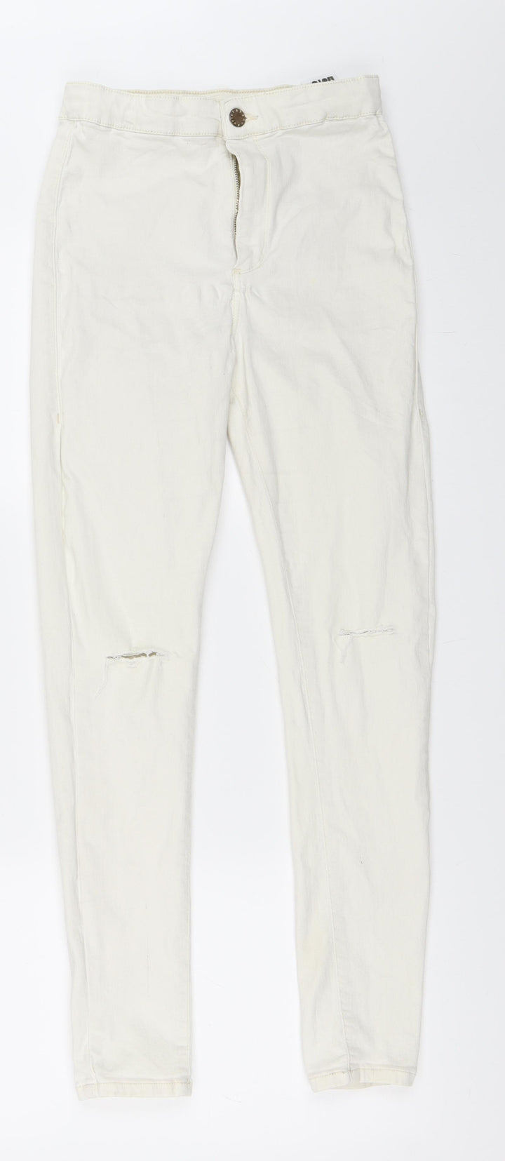 Topshop Womens White  Denim Skinny Jeans Size 28 in L30 in