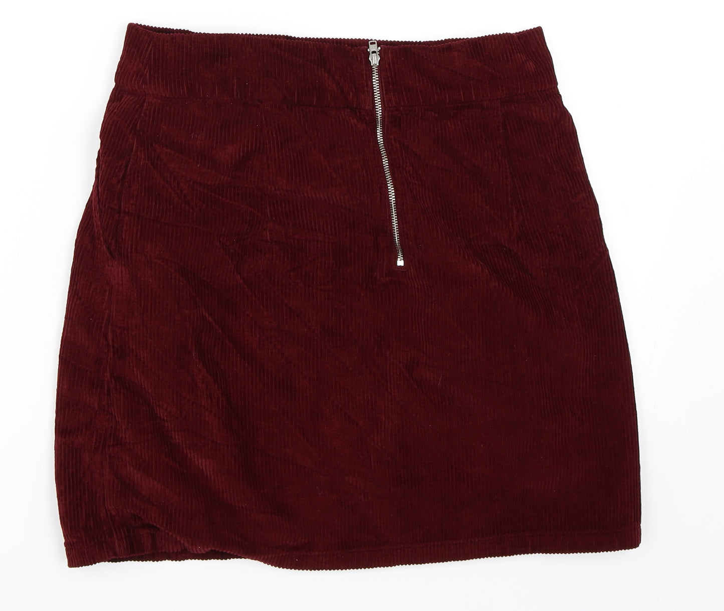 Topshop Womens Red  Corduroy Mini Skirt Size 10