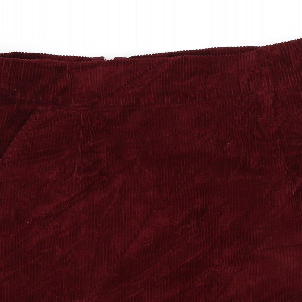 Topshop Womens Red  Corduroy Mini Skirt Size 10